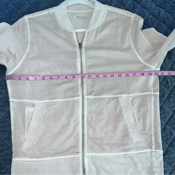 Athleta Sweater Farallon Women Small Tan Zip Up Lightweight Jacket Mocha Latte T - Picture 6 of 9